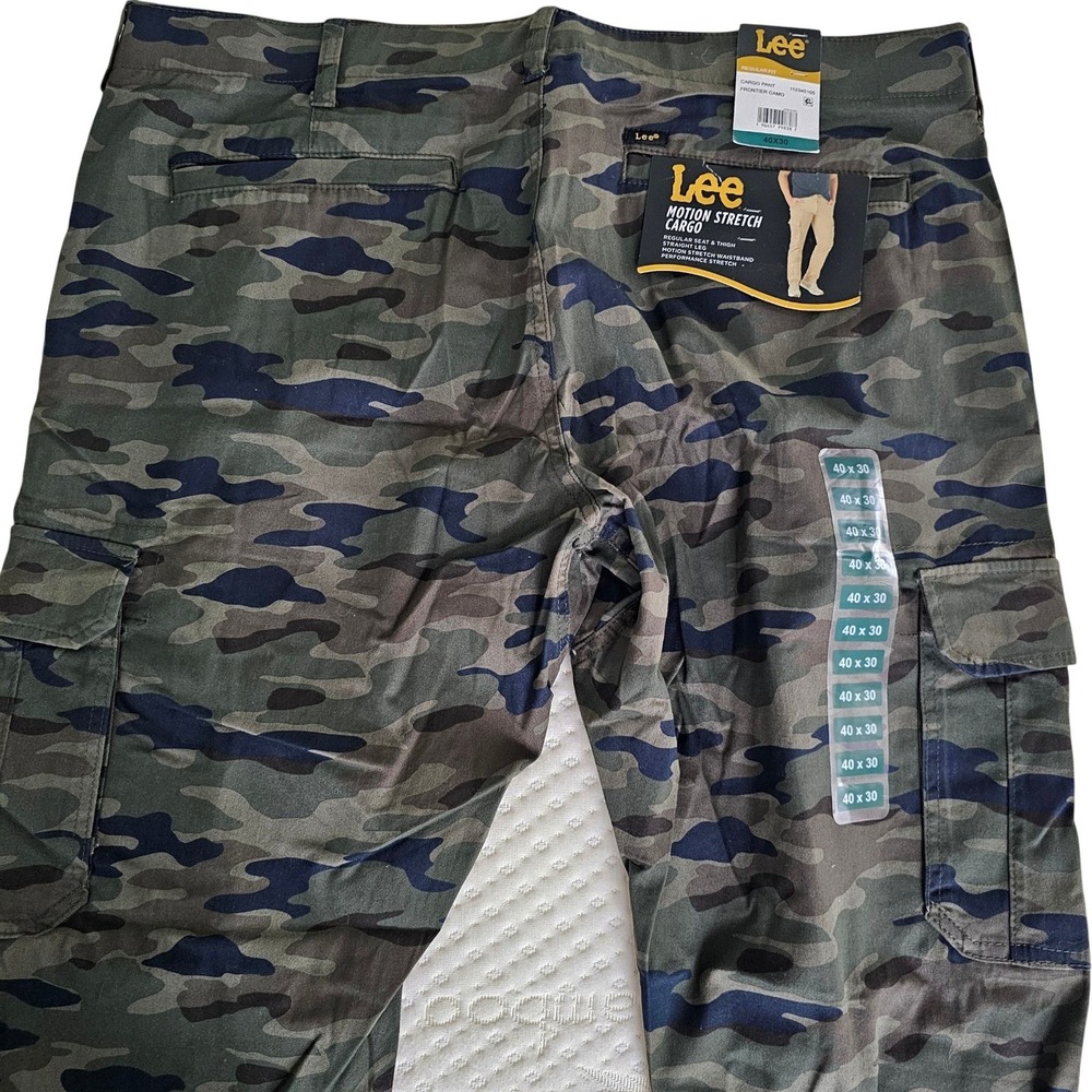 Lee Mens Cargo Pants Frontier Camo Motion Stretch Regular Fit 40x30 - Picture 7 of 8